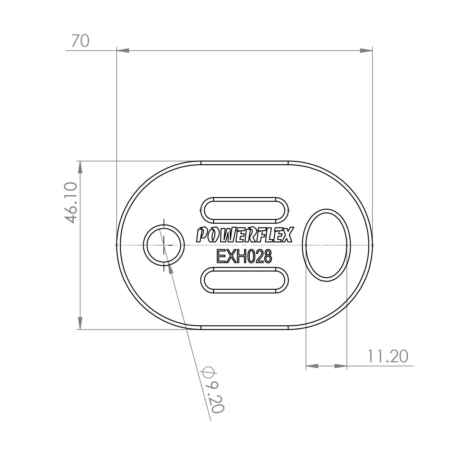 Fahrzeugspezifisches Powerflex Auspuffgummi aus Polyurethan (exh028)