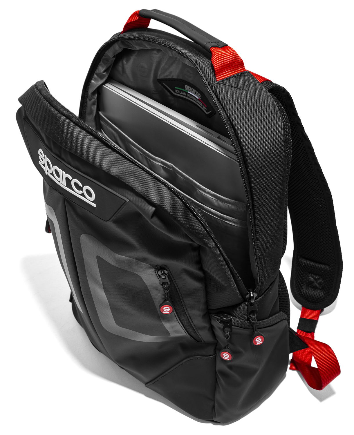 Sparco Rucksack Stage, schwarz/rot
