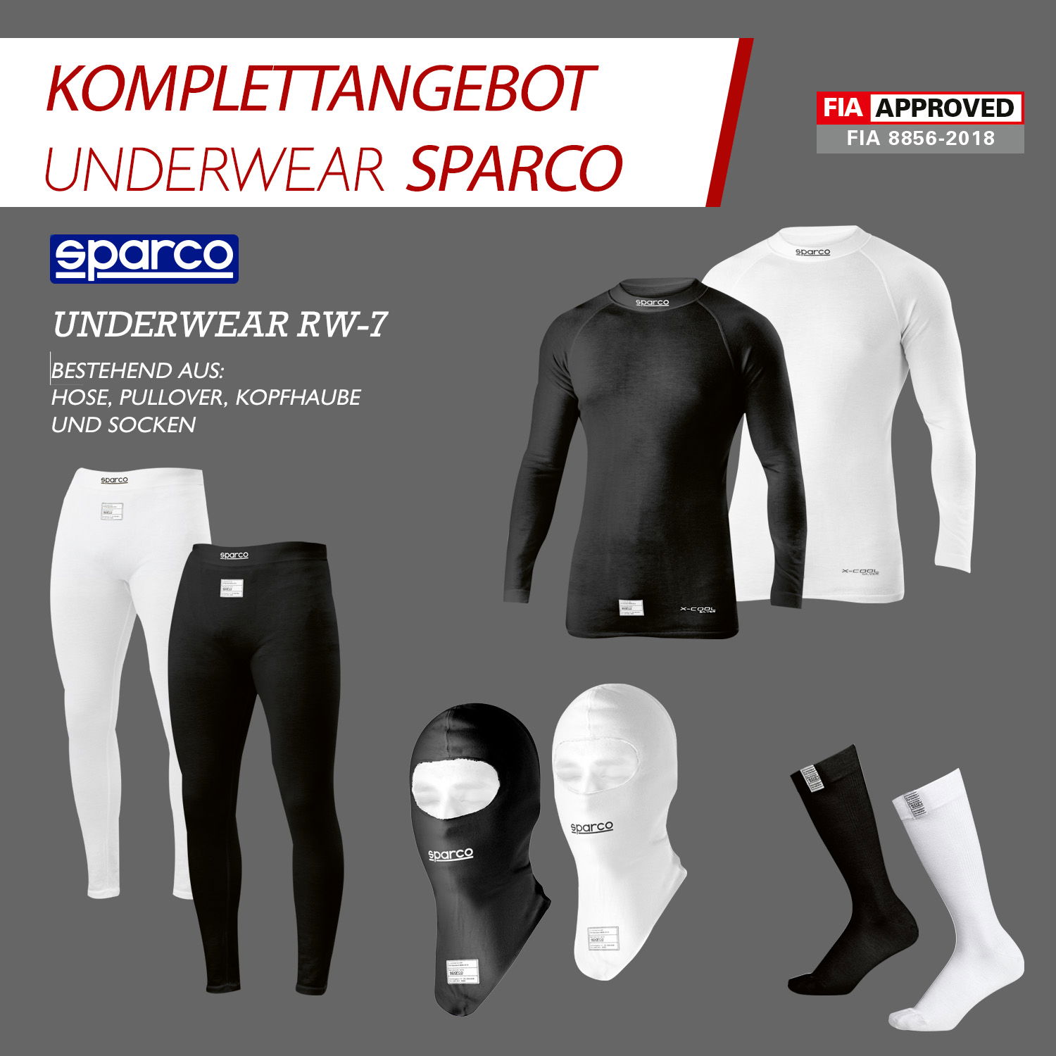 Komplettangebot Sparco Underwear RW-7